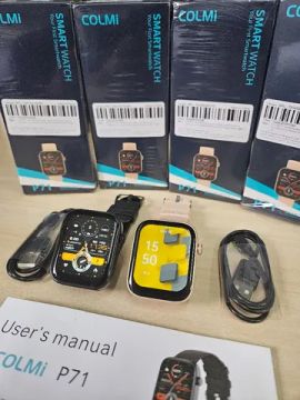 Smartwatch Colmi P71, tela grande 1,9", atende ligações, cores rose gold ou preto (NOVO)
