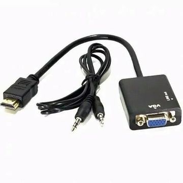 Conversor Adaptador De Vídeo Hdmi Para Vga audio