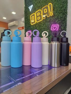 Garrafa Térmica 1 Litro com canudo + personalização grátis!