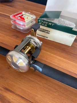 Conjunto de Vara do e Carretilha de Pesca Shimano Cardiff 400A