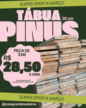 Tábua Pinus 3M - Super Oferta!