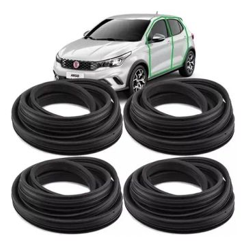 Kit Jogo 4 Borrachas De Vedação Porta Argo 2018 A 2021 2022