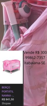 Berço Portátil Nanna - Rosa