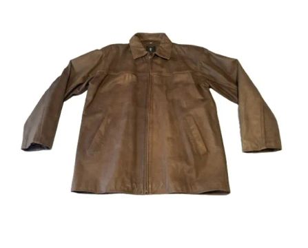 Jaqueta Casaco 100% Couro Legítimo Com Zíper Tamanho Gg / 54 Marca Homem Company - Zerada