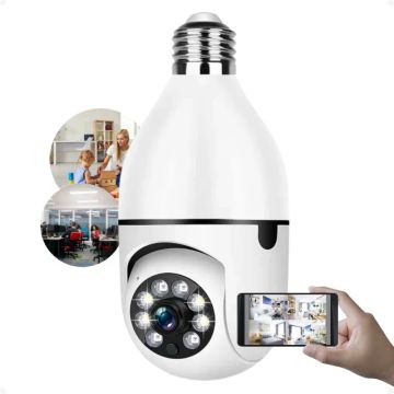 Câmera De Segurança Lâmpada Full Hd Wifi 360° Visão Noturna