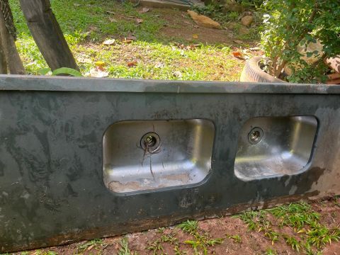 Pia de cozinha dupla em aço inox usada