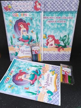 Kit Colorir Com Lápis A Pequena Sereia