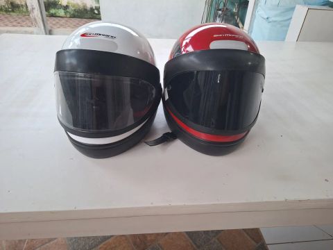 Capacete San Marino - Par - Branco e Vermelho