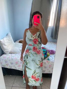 Vestido floral azul claro - tamanho P e M