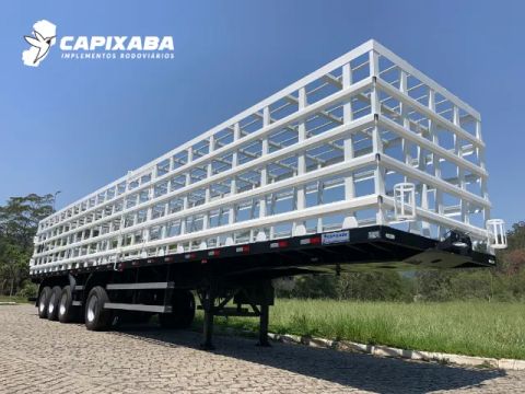 Carreta 4 eixo gaiola transporte de gás 1392 botijão P13