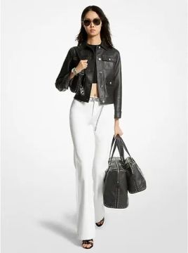 Jaqueta em couro Michael Kors 