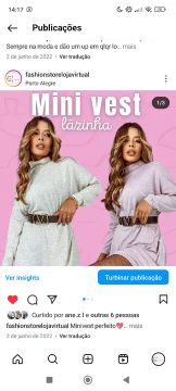 Mini vestido cinza em lãzinha quentinha veste p ao g 