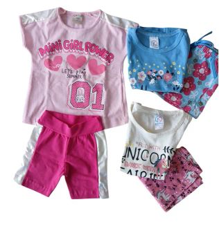 Kit Lote Conjunto Infantil Menina Bebê Tamanho 1