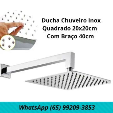 CHUVEIRO INOX 20X20 DUCHA FRIA