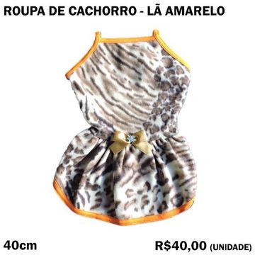 Vestido para Cachorro Veludo Amarelo