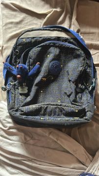 Mochila + estojo Kipling Azul - usada 