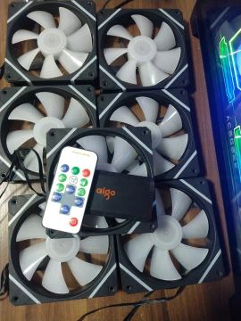 KIT FAN AIGO X7 + CONTROLADORA COM CONTROLE REMOTO