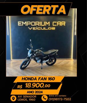 Honda Fan 160 2024 - Impecável - R$ 18.900,00 com 5 mil de entrada 