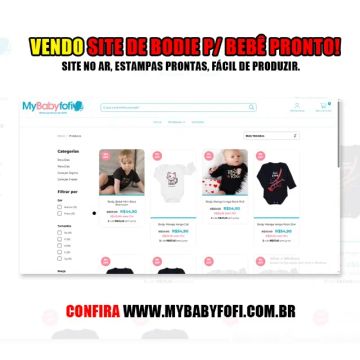 LOJA VIRTUAL PRONTA - Bodies Exclusivos para Bebês.