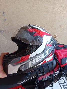 Capacete Helt - Novo - Preto, Vermelho e Cinza