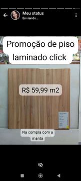 Promoção de Piso Laminado Click R$ 59,99 m²