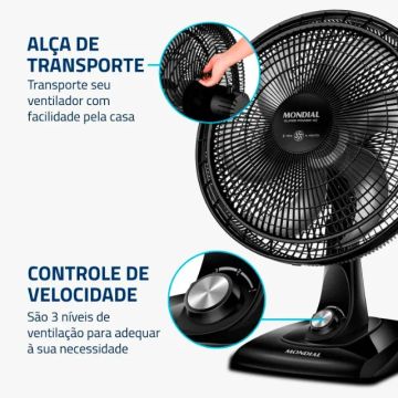 Ventilador Mondial de Mesa 40Cm-Entregas 9h as 22h
