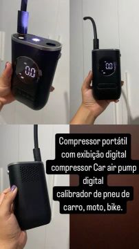 Bomba de ar portátil recarregável 