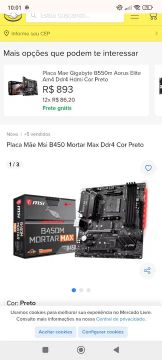 Kit Placa Mãe MSI B450 Mortar Max DDR4