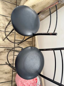 Conjunto de 2 Cadeiras de Bar em Metal Preto