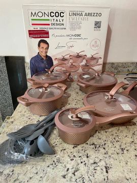 Conjunto de Panelas Moncoc Arezzo 19 Peças - Novo