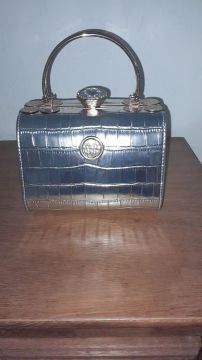 Bolsa fashion prata com rose