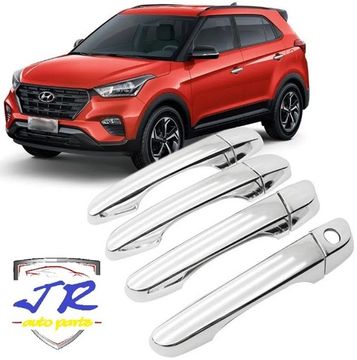 Jogo 4 Aplique Capa Maçaneta Cromada Hyundai Creta 2017 2018 2019 2020 2021
