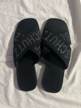 Sandálias Femininas Preta com Strass Schutz 