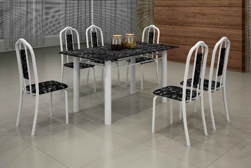 Mesa Tubular Branco Tampo Ardosia Soma Mov 12x Sem Juros