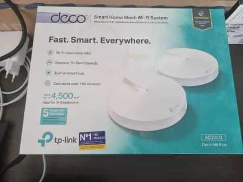 Roteador Mesh Wi-Fi TP-Link Deco M9 Plus AC2200 Tri-Band - 2 unidades na Caixa Original