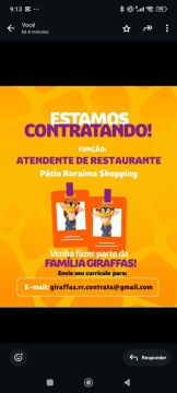 Atendente de Restaurante 