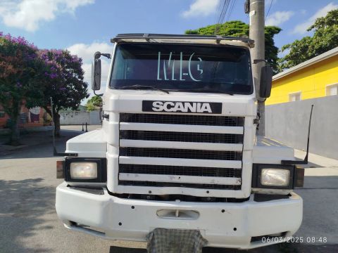 Conjunto Scania hw Ano 90 toco e carreta grade baixa ano 88 