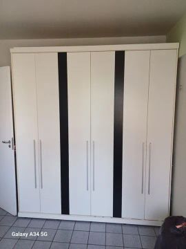 Guarda-Roupas Branco de 6 Portas