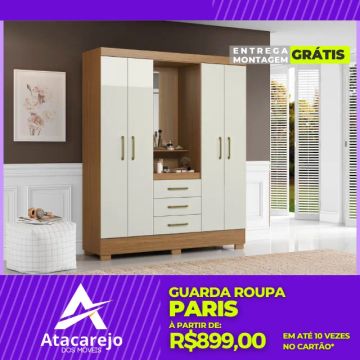 Guarda Roupa Com Espelho Entrega e Montagem Grátis 