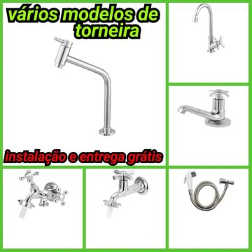 Torneira para lavatório e tanque instalado 