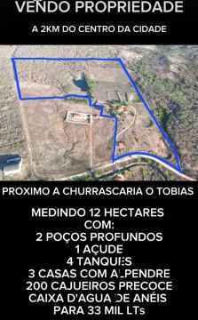 Vendo Chácara em Pentecoste. A 2k dem do centro da cidade. Ótima localização 