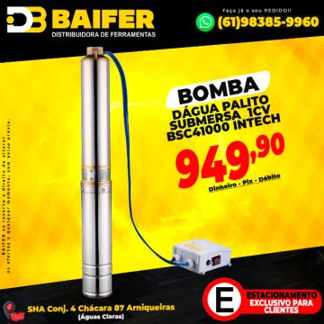 Bomba Dágua Palito Submersa 1Cv Bsc41000 Intech
