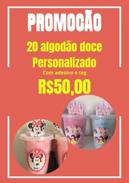 Algodão doce no copo 