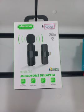 Microfone de Lapela Sem Fio 20m - Novo