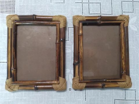 Dois Porta Retratos de Bambu
