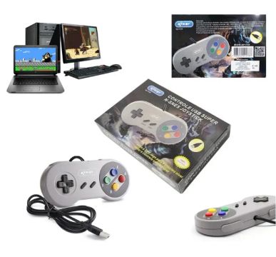 Controle Joystick Usb Super Nintendo Knup