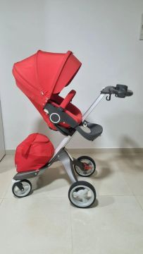 Carrinho de bebê Stokke Xplory V3 Vermelho com Moisés