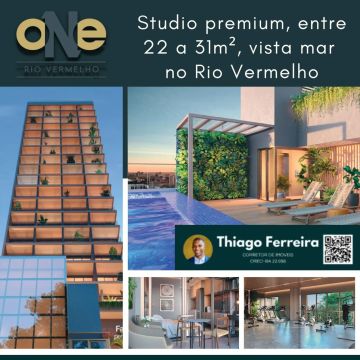 One, Studios Premium Vista Mar De 22 A 31M² No Rio Vermelho. 190FBEH