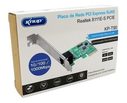Placa De Rede Pci Express 1000mbps Ethernet Rj45 Knup Kp-T90
