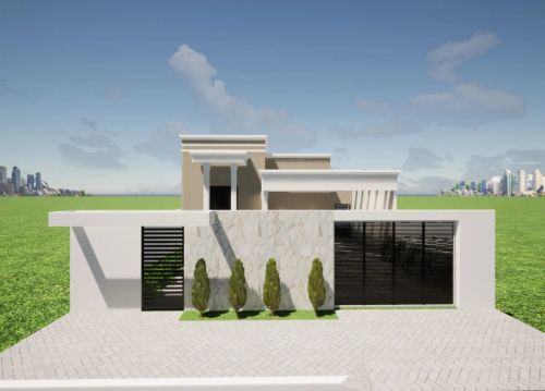Casa moderna com 3 quartos e área de lazer completa